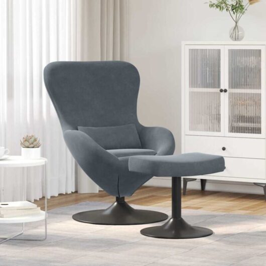Vidaxl - Egg Chair 2 pcs Dark grey 63 x 73 x 90 cm Velvet