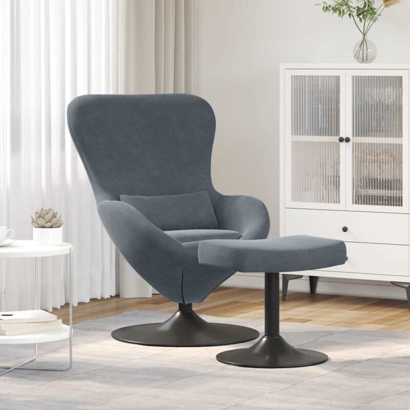 Vidaxl - Egg Chair 2 pcs Dark grey 63 x 73 x 90 cm Velvet