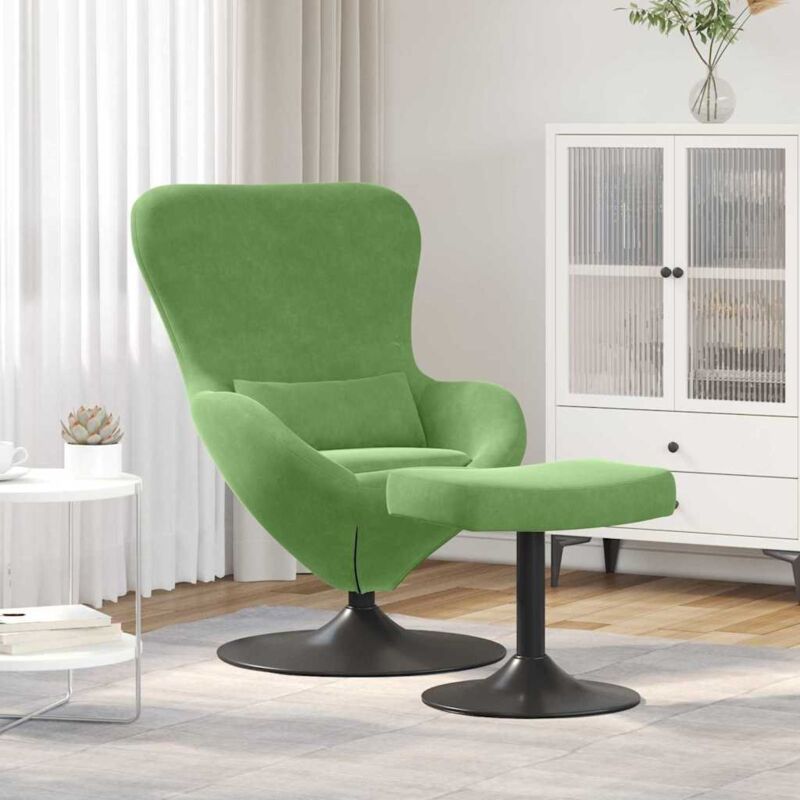 Vidaxl - Egg Chair 2 pcs Light green 63 x 73 x 90 cm Velvet