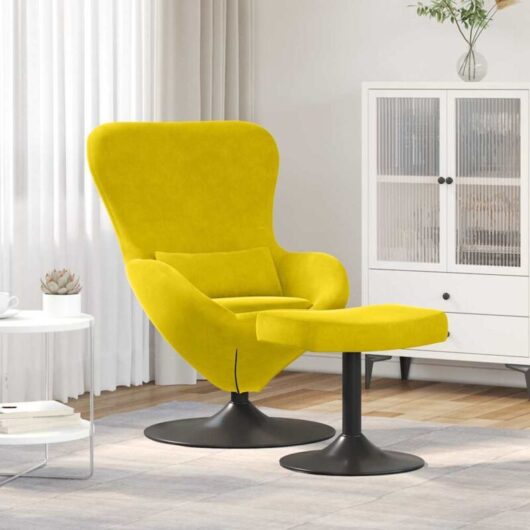 Vidaxl - Egg Chair 2 pcs Yellow 63 x 73 x 90 cm Velvet