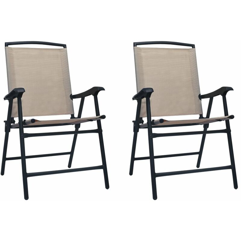 Vidaxl - Folding Garden Chairs 2 pcs Texilene Taupe