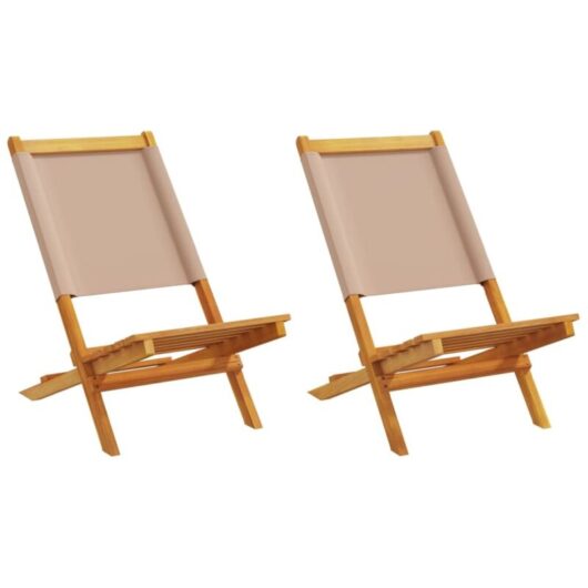 Vidaxl - Garden Chairs 2 pcs Taupe Solid Wood Acacia and Fabric