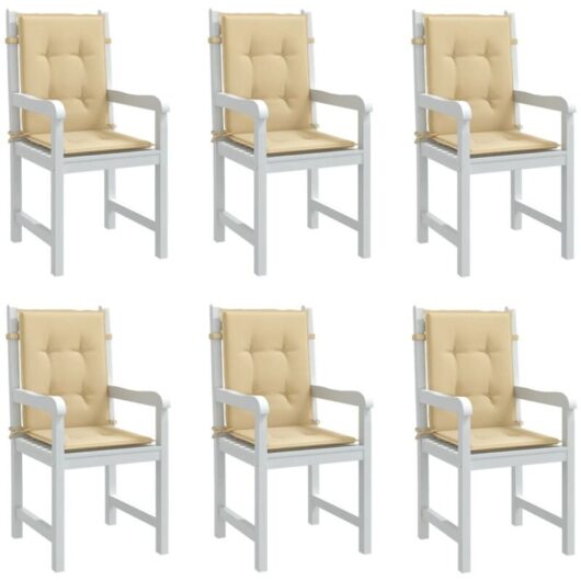 Vidaxl - Lowback Chair Cushions 6 pcs Melange Beige 100x50x4 cm Fabric