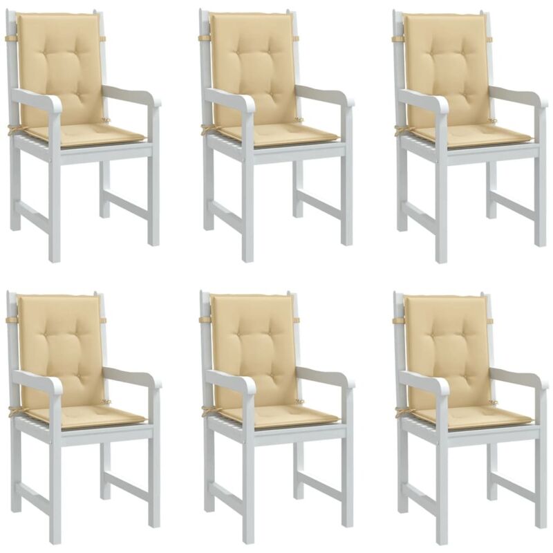 Vidaxl - Lowback Chair Cushions 6 pcs Melange Beige 100x50x4 cm Fabric