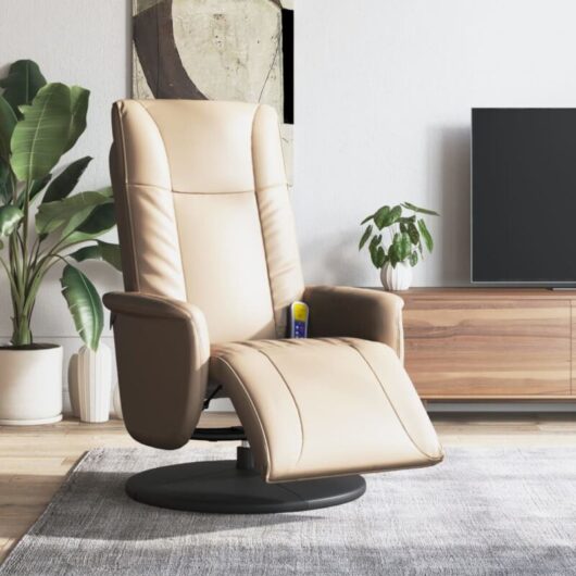 Vidaxl - Massage Recliner Chair with Footrest Cappuccino Faux Leather