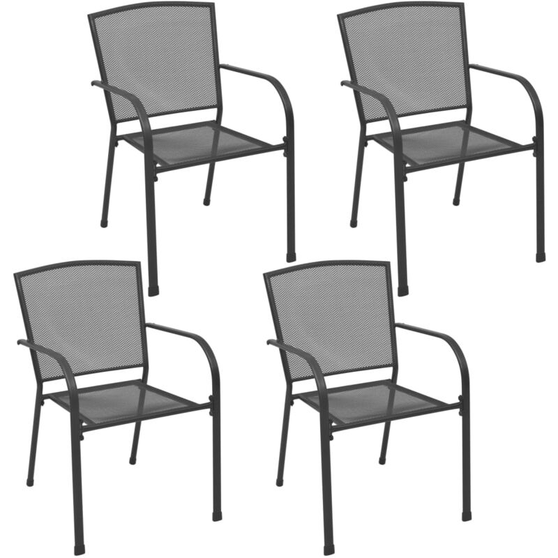 Vidaxl - Outdoor Chairs 4 pcs Mesh Design Anthracite Steel