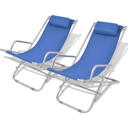 Vidaxl - Reclining Deck Chairs 2 pcs Steel Blue