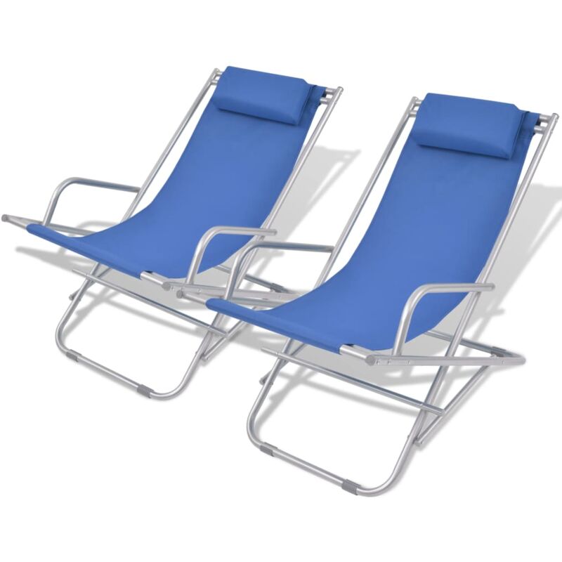 Vidaxl - Reclining Deck Chairs 2 pcs Steel Blue