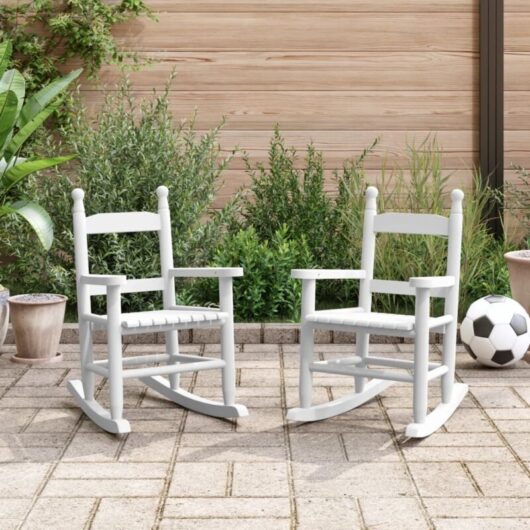 Vidaxl - Rocking Chairs for Children 2 pcs White Solid Wood Poplar