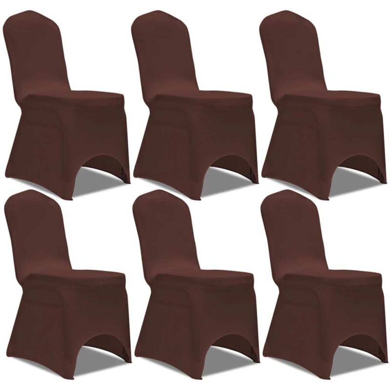 Vidaxl - Stretch Chair Cover 6 pcs Brown