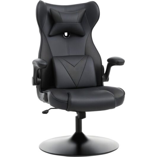Vinsetto - Gaming Chair Home Office Chair w/ Swivel Pedestal Base Lumbar Support