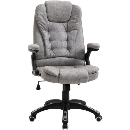 Vinsetto High Back Home Office Chair Swivel Fabric Desk Chair Grey
