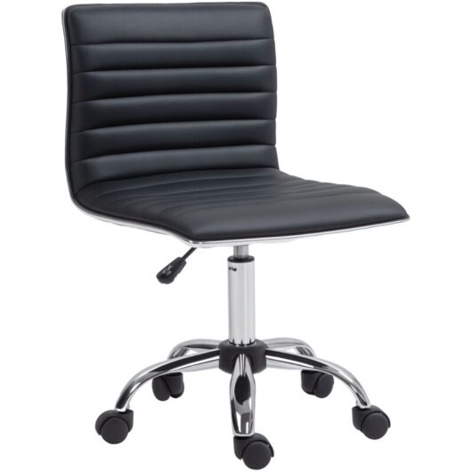 Vinsetto - homcom Armless Mid-Back Adjustable Office Chair with 360 Swivel Black