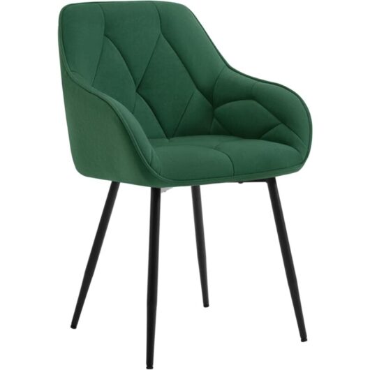 WOLTU 1x Dining Chairs, Velvet Dining Chairs with Backrest Dining Room Chairs, Green