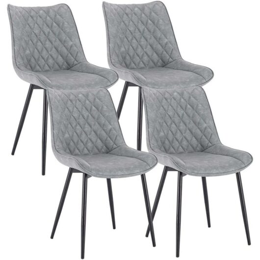 WOLTU 4 pcs dining chairs Kitchen Counter chairs Lounge Leisure Living Room Grey