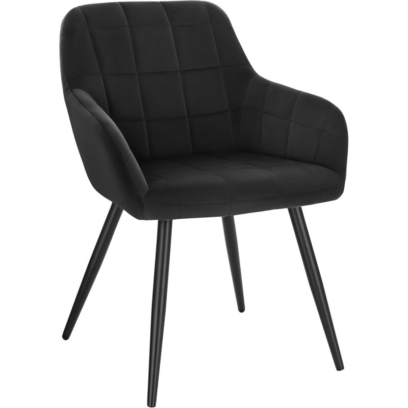 WOLTU Kitchen Dining Velvet chairs Bedroom chairs Living Room Backrest chairs Black