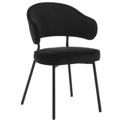 WOLTU Set Of 1 Dining Chairs Velvet Seat Metal Legs Kitchen Lounge Living Room Chair Home Black