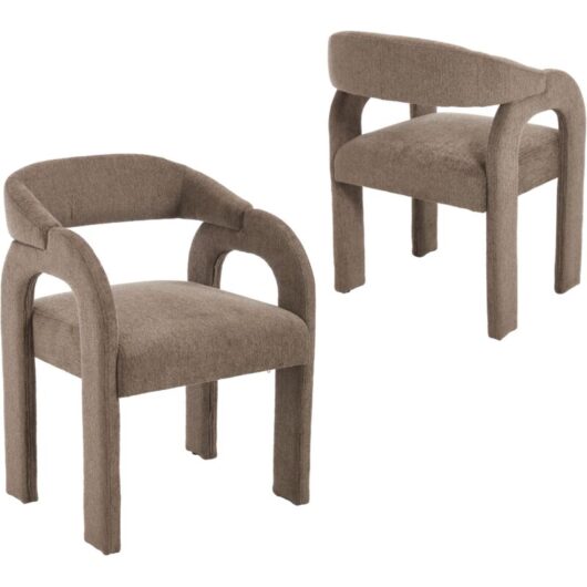 Wahson Office Chairs - Dining Chairs 2Pcs in Chenille Leisure Armchair with Artistic Designed Backrest for Kitchen Living Room Restaurant Cafe,
