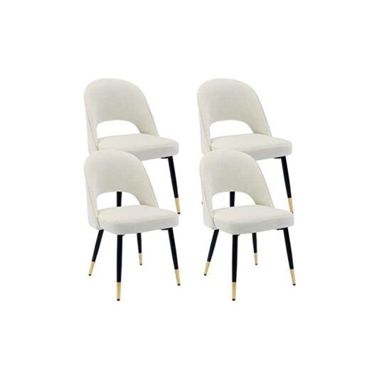 Wahson Office Chairs - Dining Chairs Set of 4 in Velvet Modern Side Chairs with Metal Legs Kitchen Leisure Chairs for Dining Living Room Restaurant,