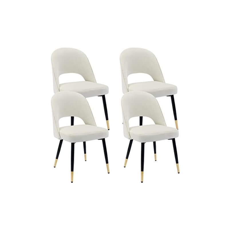 Wahson Office Chairs - Dining Chairs Set of 4 in Velvet Modern Side Chairs with Metal Legs Kitchen Leisure Chairs for Dining Living Room Restaurant,