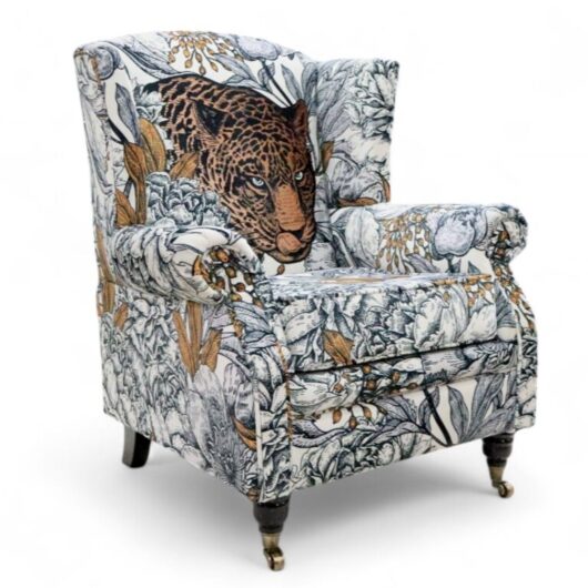 Wing Chair Fireside High Back Armchair Leopard