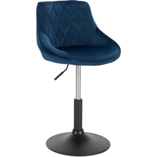Woltu - Breakfast bar stools Bar chairs for Kitchen bar stools Velvet Swivel Gas Blue