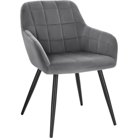 Woltu - Kitchen Dining Velvet chairs Bedroom chairs Living Room Backrest chairs Dark Grey