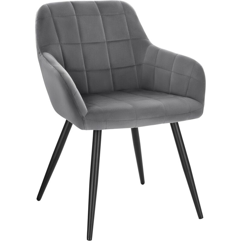 Woltu - Kitchen Dining Velvet chairs Bedroom chairs Living Room Backrest chairs Dark Grey