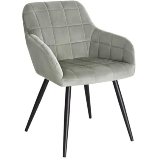 Woltu - Kitchen Dining Velvet chairs Bedroom chairs Living Room Backrest chairs Grey