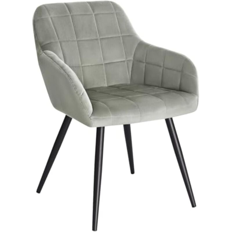 Woltu - Kitchen Dining Velvet chairs Bedroom chairs Living Room Backrest chairs Grey