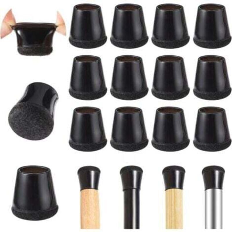20 Pcs Chair Feet, Elastic Chair Pads, Felt Chair Leg Protectors, 14-20MM Chair Pads to Protect Table Legs and Prevent Floor Scratches (Black)