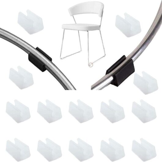 32pcs (10mm, White) Chair Leg Pad Tube End Cap Floor Protector U-Shaped Plastic Chair Caps