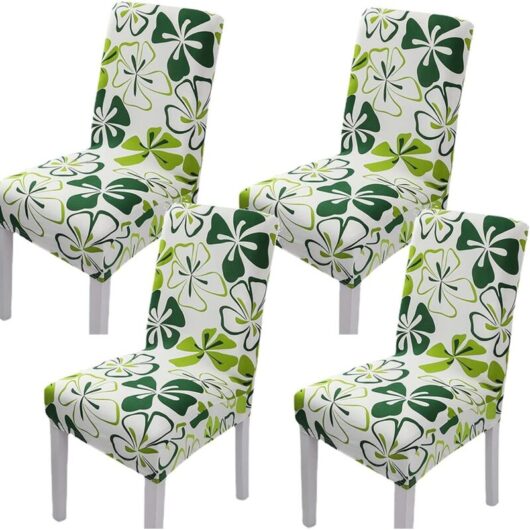 4 Pieces Decor Chair Cover Stretch Chair Cover Spandex Material Chair Cover with Elastic Band for Universal Fit, Very Easy to Clean and Durable