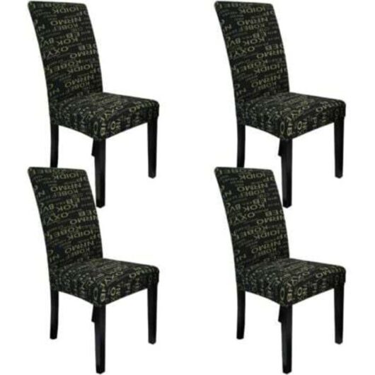 4 universal stretchable and washable Lycra chair covers for dining room