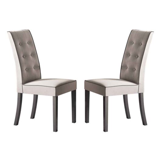 Avora Grey Fabric Dining Chairs in Pair
