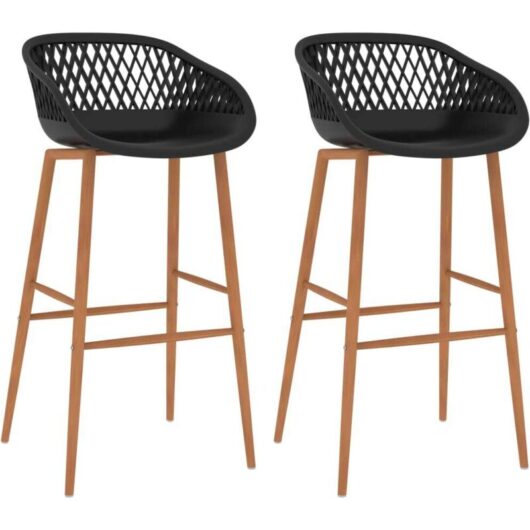 Bar Chairs 2 pcs Black Vidaxl