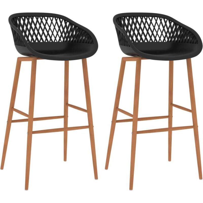 Bar Chairs 2 pcs Black Vidaxl