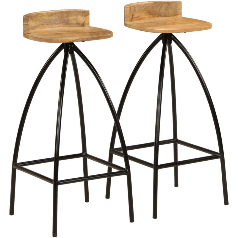 Bar Chairs 2 pcs Solid Mango Wood vidaXL