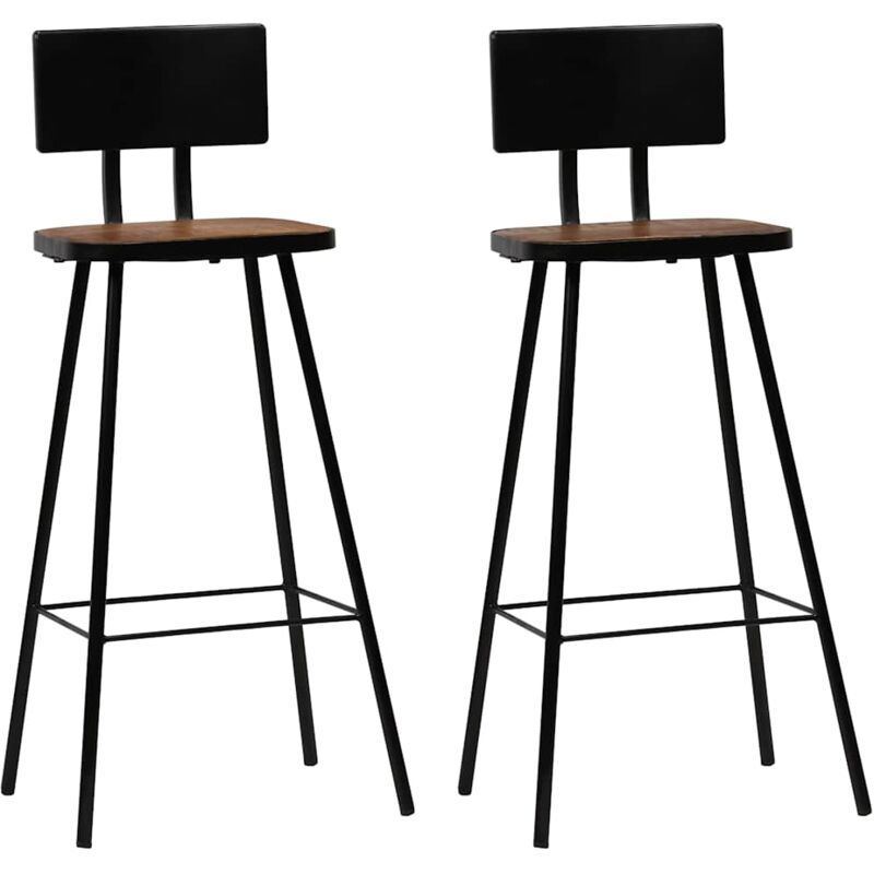 Bar Chairs 2 pcs Solid Reclaimed Wood Vidaxl