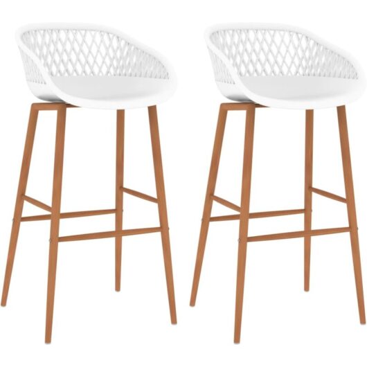 Bar Chairs 2 pcs White Vidaxl