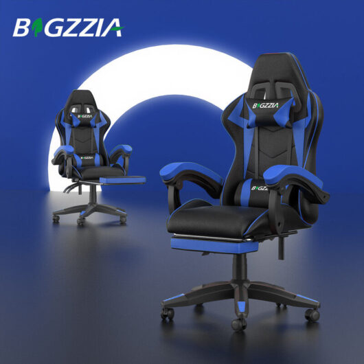 Bigzzia - Gaming Chair Gaming Reclining Racing Chair - Computer Chair - Office Chair Ergonomic pc Chair with High Back, Headrest, and Lumbar Suppor