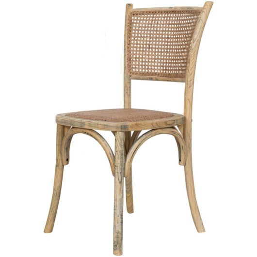 Biscottini - Chair in solid ash wood and rattan Thonet Chair Dining room, kitchen and restaurant chairs Vintage Retro style Oak finish