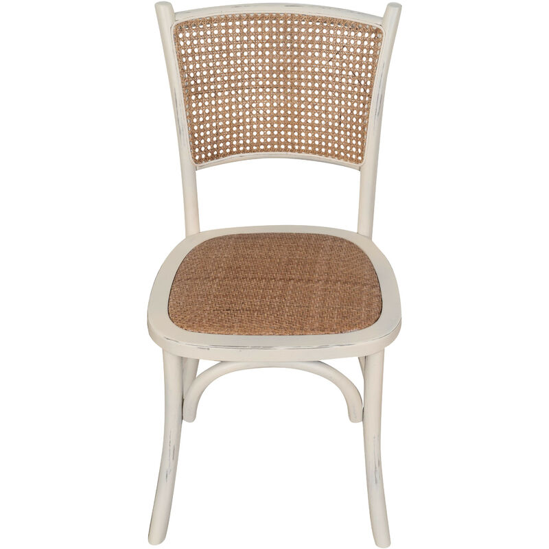 Biscottini - Wooden and rattan chair Thonet chair Retro chair dining room, kitchen, restaurants, bars White vintage chair Rustic wood chairs