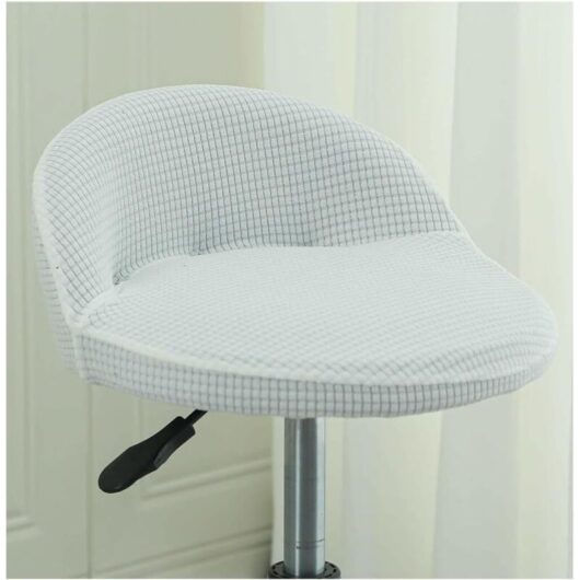 CCYKXA Round Swivel Bar Stool Cover with Small Backrest, Modern Irregular Moon Design, High Bar Stool Cover, Scandinavian Kitchen Chair Cover, Dining