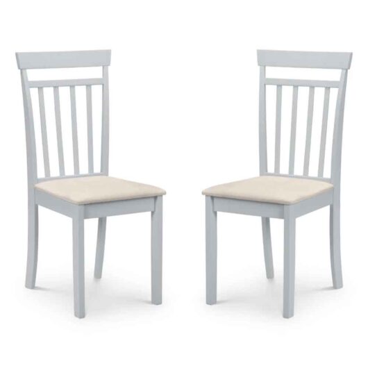 Calista Grey Wooden Dining Chairs in Pair