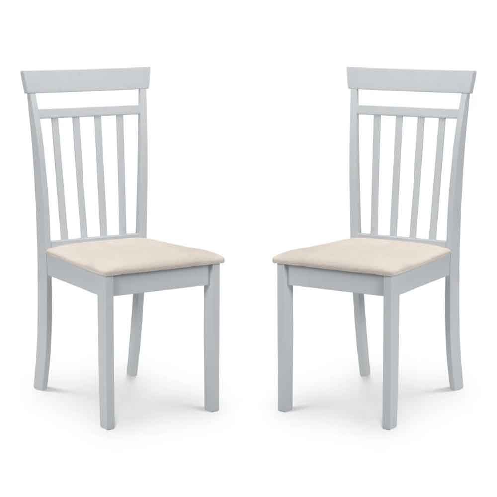 Calista Grey Wooden Dining Chairs in Pair