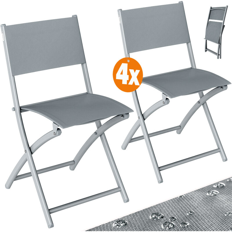 Casaria - 2x/4x Folding Garden Chairs 46x52x80cm Metal Weatherproof Garden Balcony Patio Camping Chair Furniture Set 130kg Maximum Load Capacity