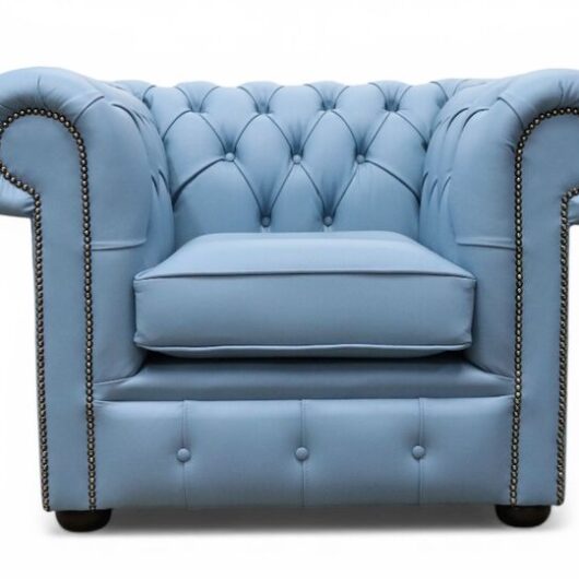 Chesterfield Low Back Club Chair Shelly Haze Leather