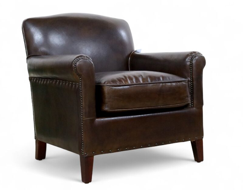 Connor Vintage Brown Distressed Leather Club Chair