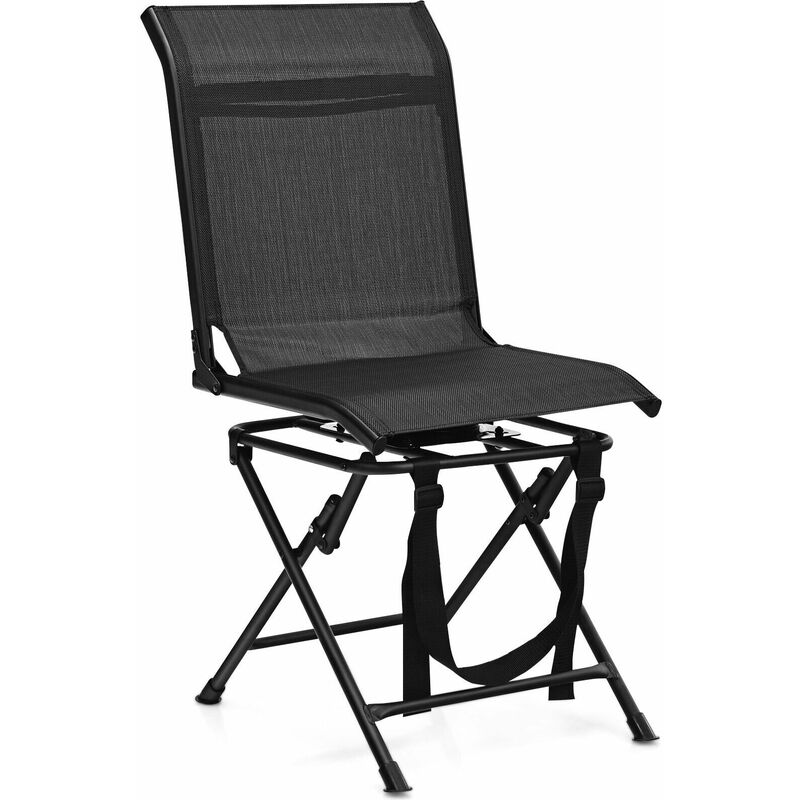 Costway - Swivel Hunting Chair Foldable 360° Free Rotation Chair Spin Chair w/ Mesh Back